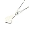 Stainless Steel Trendy Map of The Barbados Island Pendant Necklaces Gold Color Maps Chain Jewelry244w