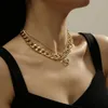 Sautoirs Punk Miami cubain collier ras du cou Colar Hip Hop grande chaîne épaisse épaisse mode reine pièce pendentif femmes Jewelry1