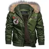 Veste de bombardier militaire d'hiver Manteau Hommes Air Force Army Veste tactique Doublure de laine chaude Vêtements d'extérieur Parkas Sweat à capuche Manteau pilote M-4XL 201126