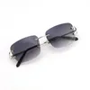 Rimless Fashion men Woman sunglasses driving With C Decoration Goggle Elongated and Slim gold frame glasses Size 57-20-140mm225j