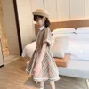 Kids Girls Dress summer Striped cotton Gown Dresses For Girl Clothing Children's Birthday Party Tutu dresses