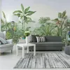 Aangepaste muurschildering behang 3D -hand geschilderde plant bananenboom tropisch regenwoud plant fresco woonkamer slaapkamer huisdecor tapety