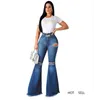 Taille haute Bootcut Pantalons Femmes Designer Trou Jeans Printemps Automne Automne Mode Causal Pantalons Pour Femmes