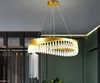 Crystal Svart ljuskronor Guldkrona Lighting Hang Lampa Cristal Luster Kitchen Island LED Lights Indoor Light Fixtures