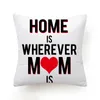 printed pillow case home sofa decor happy mother's day pillow case peach skin 18x18 inch I love mom best mom ever T3I51637
