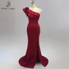 En axelstil Sexig Backless Evening Prom Slit Side Open Mermaid Party Dress Vestido de Festa Vintage Robe Longue 201114