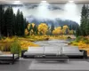 Carta da parati murale 3d Paesaggio di carta da parati 3d in adesivi murali Paesaggio di foresta d'autunno Carta da parati fotografica 3D personalizzata Decorazioni per la casa