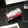 Letra latas de cola latas de latas femininas bolsas de corrente feminina mini saco shinestone