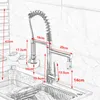 SHBSHAIMY CHROME Rotertable Kitchen Faucet Pull-Out Kitchen Spray Dual Spray Dual Handle Single Hole Hot and Cold Mixer TAPS T200424