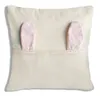 20PCS/DHL Sublimation Blank Easter Pillow Case 40*40cm Heat Print Rabbit Ear Cushion Covers DIY Linen Pillow Covers Party Decoration LY2013