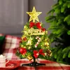 Albero di Natale in PVC da 30/50 cm + accessori per decorazioni per l'albero di Natale + stringa di luci natalizie per decorazioni per la casa