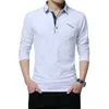 T-shirts Men's 2023 Spring Autumn Cotton Men t-shirt V-ringad avslappnad långärmad t-shirt för plus-storlek M-5XL