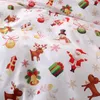Jul Joy Santa Claus Happy Gift 3D Bed Tre-Piece Set Quilt Cover Bed Duvet Quilt Cover Set