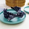 Kvinnor Boho Floral Print Headband Fashion Cross Knot Hårhopp Bow Wide Brimmed Head Hoop Elegant Headwear Hårtillbehör