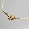 Lii ji ji пресноводное жемчужное ожерелье птицы и листья стерлингового серебра 925 стерлингового серебра 18 тыс.