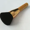 Bambu pressad pulver Makeup Single Brush Mjukt syntetfiber Wooded Handle Airbrush för ansikte Tonad Lös efterbehandling Pulver Kvinna Hud Kosmetik Verktyg