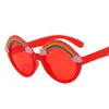 Kids Rainbow Designer Sunglasses Full Plastic Candy Colors Design Round Frame Eyewear Cute Glasses For Boys And Girls Wholesale