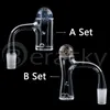 Beracky Two Styles Full Weld Auto-Spinner Quartz Banger Nails Smoking Beveled Edge Seamless Bangers With 22mmOD Glass Marbles&6mm Terp Pearls For Bongs Dab Rigs