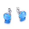 Stud Bohemian Femelle 6mm Rond Blanc Bleu Feu Opal Boucles D'oreilles Mode Argent Couleur Bijoux De Mariage Vintage Pour Women1 Kirs22