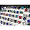 Cały 50pcs Mix Lot Antique Srebrne Pierścienie Męskie Women Vintage Kamień Biżuterii Pierścień Pierścień Pierścień Losowy styl RJ8115463