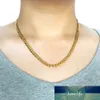 Goldfarbene Halskette aus Edelstahl, 6 mm, 50,8–91,4 cm, für Herren und Damen, Modeschmuck, kubanische Panzerkette, maskuliner Halsband