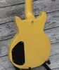 Podwójne wycięte junior 1959 Specjalny telewizor żółta elektryczna gitara czarna pickguard czarny picupy p90 Wrap Strahround Tailpiece Vintage 9417711