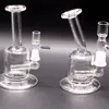 Narguilés Mini Recycleur Plates-formes pétrolières Bong en verre Tuyaux pour fumer de l'eau 14 mm Taille de joint 5,5 pouces de hauteur