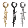 mens cross dangle oorbellen