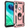 Robust Pansartelefonfodral För Motolara Moto G8 Power Lite G Fast Power Stylus Metallring Bakskal till Moto E7 Plus E6s E6 One Fusion