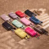 Läder nyckel väska kort nyckelcase diy bil multi färg mode tillbehör anti förlora kvinna man nycklar hållare multifunktion gåvor 12yb k2