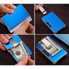 2021 nouveaux hommes chauds Mini porte-cartes en métal portefeuille RFID bloquant alliage crédit cartes d'identité étui mince Dollar Clip aluminium portefeuilles sac à main