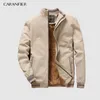 Caranfier Automne Mens Bomber Vestes Casual Male Outwear Polaire Épais Chaud Coupe-Vent Veste Militaire Baseball Manteaux Vêtements 201124