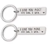 Creative Keyrings из нержавеющей стали я люблю вас больше всего, я выигрываю пары для ключей-матч-клавишеры вечеринка, предпочтение W-00398