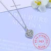 قلادة أعلى Kwaliteit 925 Sterling Zilver Forever Love Hart Grote Enkele CZ Charm Hanger Ketting Sierlijke Sieraden Voor Vrouwen Lady Vale