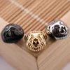 Metal Jewelry Making Charms Gold/Silver/Black Plated 12*11MM Stainless Steel Lion Head Charm with Hole