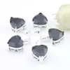 Mix 5PCS Heart Natural Black Onyx Gemstone Pendant 925 sterling Silver Pendants Necklaces For Lady Girl Women Party Gifts New Luckyshine