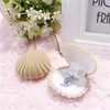 Sieraden Display Geschenkdozen Houder Shell Vorm Flocking Box Mooie Fluwelen Bruiloft Engagement Ring Box voor Oorbellen Ketting Armband 5 Kleuren