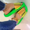 Summer Flat Slippers Candy Color Jelly Shoe Woman Transparent Slides Kvinnlig öppen tå Flip Flops Beach Shoes Y200423 Gai Gai Gai