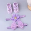 Set de banda de pelo bebé Bebé zapatos infantiles calcetines calcetines recién nacidos encaje diadema 100 días un mes regalo conjunto 3 piezas accesorios para el cabello yl213