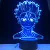 Haikyuu Nishinoya Yuu Figure pour enfants enfant chambre décor veilleuse Rgb coloré bureau LED veilleuse Manga 3D lampe Anime cadeau 1365861