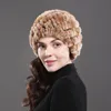 Gran oferta, sombrero real para mujer, gorro 100% natural real, gorros de punto elásticos de buena calidad