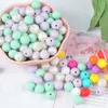 Whole 500pcs lot Silicone Round Loose Beads Teething Beads For Baby Silicone Teething Necklace Food Grade Chewable jewelry T20308p