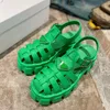 Senaste designer Sandaler Rubber Womes Sandal Fashion Tjock Soled Gear Hollow Baotou Ladies Casual höjande Buckle Roman Tide Outdoor Beach Shoes With Box