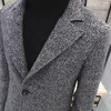 Manteau de laine d'automne Mélange de laine d'hiver Hommes Trench-Coat Marque de mode Vêtements Chaud Manteau de laine Taille masculine M-5XL 201126