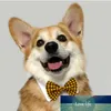 Cão bonito do animal de estimação Bow Tie Moda Cute Cat Dog Pet filhote de cachorro Bow Tie gravata Collar 5 cores mágicas adesivo Laço de algodão Pet Shop Pescoço