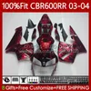 Corpo de OEM para Honda CBR 600RR 600F5 600CR 03-04 Bodywork 71No.9 Red Dark Hot CBR 600 RR F5 CC CBR600RR 03 04 CBR600F5 CBR-600 CBR600 RR 2003 2004 Fairings de Molde de Injeção