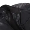 FGKKS Зимняя мужская искусственная кожаная куртка вымытая флисовая мотоциклетная стойка для воротнички модная куртка повседневное пальто мужчина 201128