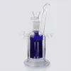 Beracky 10 armboom perc glazen waterbongs met vrije kom groen blauw glazen glazen glazen rigs recycler waterleidingen voor rokende dabber