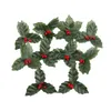 10pcs feuille artificielle + baies de houx artificielles pour la fête de mariage décoration de la maison de Noël feuille artificielle fleur feuilles de soie Y201020