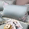 Egyptian cotton Luxury King Queen size Bedding Set Embroidery duvet covers Classical Blue Pink Bed cover set couvre lit de luxe 208166421